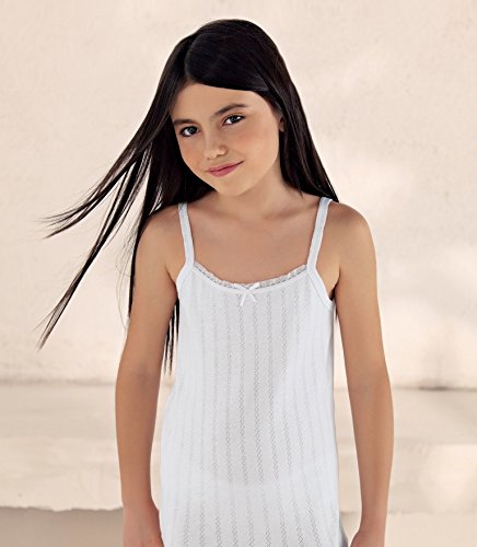 Brix Girls' Camis White Undershirts - 100% Cotton 4 pk Tank top Undershirt.4