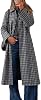 Abrigo trench de cuadros para mujer Cicy Bell para otoño, solapa, cruzado simple, chaqueta larga 2