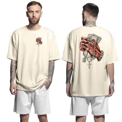 Camisa Camiseta Oversized Streetwar Genuine Grit Masculina Larga 100% Algodão 30.1 Make Money - Bege