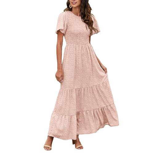 Robe longue plissée imprimée d'été fluide : silhouette sublimée en XXL
