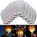 OSALADI 20PCS Fire Sky Lanterns Chinese Kongming Lantern Paper Sky Flying Wishing Lamp for Memorial Ceremonies Celebrations Weddings Graduation Oval Shaped White