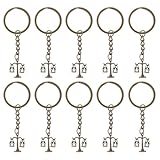 Hohopeti 10 Stück Teiliges Anwalt Schlüsselanhänger Metall Anhänger mit Justizwaage und Richterhammer Stilvoller Taschen Schlüsselring für Jurastudenten Anwälte und Rechtsexperten
