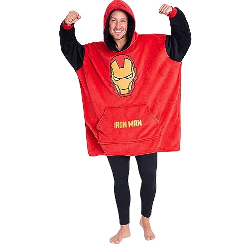 Marvel Sudadera Oversize Hombre Avengers Sudadera Oversize de Los Vengadores Batamanta Hombre (Rojo)