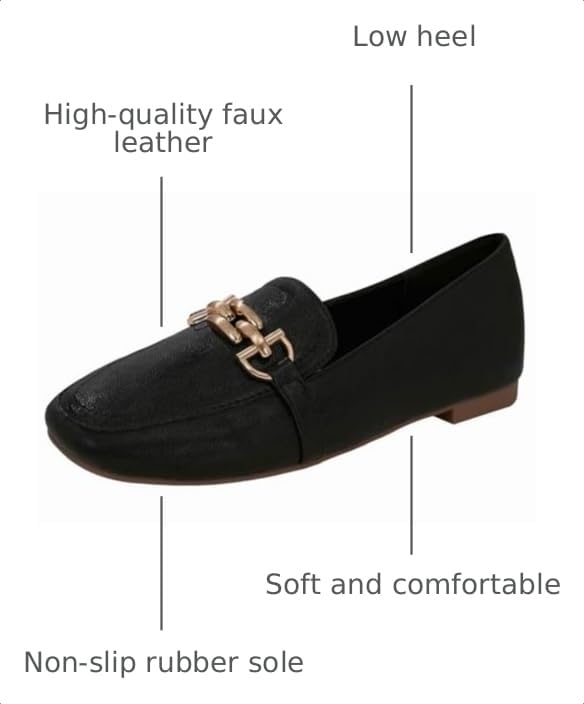 Image of baobeijiadao Womens Loafers Slip On Penny Loafers Low Heel Comfortable Flats Shoes for Women Work Office