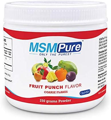 Suplemento alimenticio MSMPure Fruit Punch saborizado copos de polvo grueso cristales de azufre orgánicos 999 destilado puro MSM fabricado en