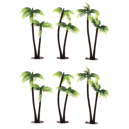 6 Pcs Arbre De Jardin Féerique Mini Arbres Tropicaux Palmiers Artificiels Aquarium Palmier Jungle Décorations De Gâteaux Petits Modèles d'arbre Diorama...