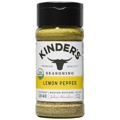 Kinder's Organic Lemon Pepper, Premium Quality Seasoning, MSG Free and