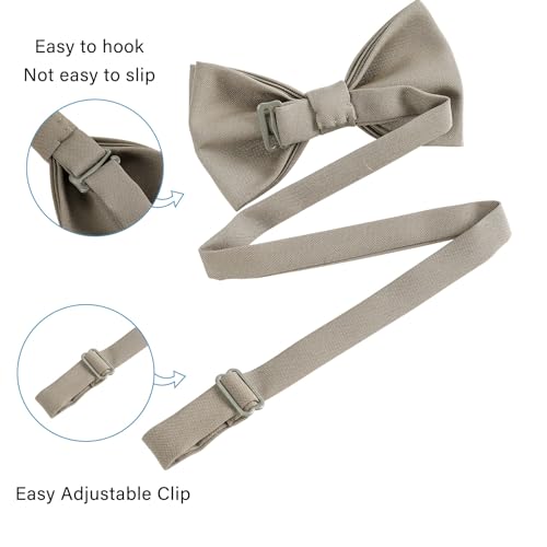 Image of WELROG Classic Pre-Tied Bow Tie for Children & Adults Solid Color Adjustable Bowtie