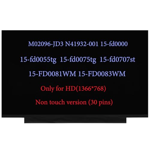 M02096-JD3 N41932-001 LCD Replacement for HP 15-FD0083WM 15-fc0093dx 15-fc0025dx 15-fd0357nr 15FD0357NR 15-fc0080nr LCD Screen Replacement Display 30pin HD(1366x768) by ARUISIFX - Used condition - US$50.29