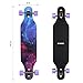 40 Inch Drop-Through Longboard Skateboard Complete Cruiser for Carving Downhill Cruising Freestyle Riding - Sky