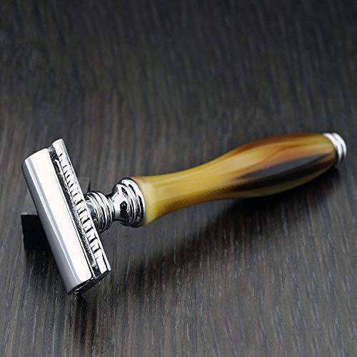Traditional Horn Razor Unbreakable Resin Handle Classic Old School Shaving New Horn Collection by Haryali London Wet Shaver Shaving Kit
