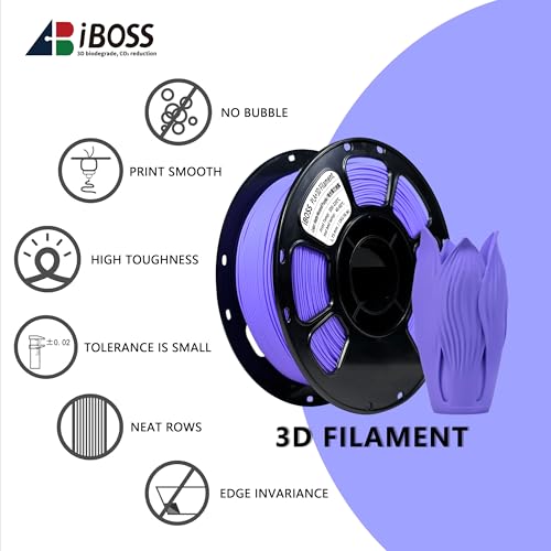 Image of iBOSS Matte PLA Plus Filament, Morandi Purple 1.75mm 1kg 3D Printing Filament, Neatly Wound PLA+ Matte Morandi Purple Filament, Fits Most FDM 3D Printers, 1kg Spool (2.2lbs)