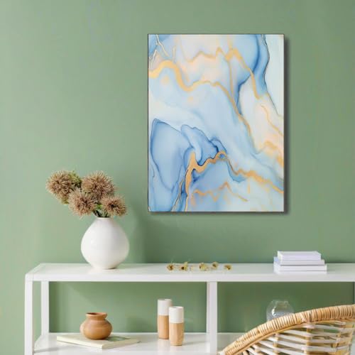 Cuadro decoración de pared azul claro 60x80cm impreso en lienzo sin marco 2