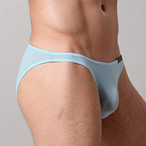 Napoo Men Underwear,See Through Boxer Briefs Hot Shorts Men's G-String Pouch Underwear Sexy Low Rise G-String Bikini Blue #TOP2