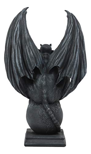 Estatua Lucifer Diablo Sobre Globo 11.75 pulg Alto miniatura 5