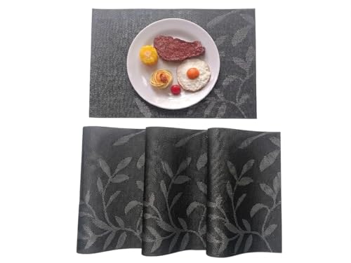Image of Dribble PVC Placemats Set of 4 | Heat-Resistant, Washable, Waterproof Table Mats | Anti-Slip Dining Table Placemats for Kitchen & Home Decor - 45x30cm, Design - Night Beauty