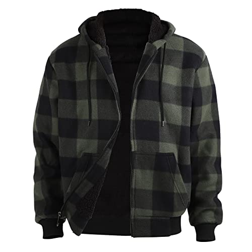 Image of Gary Com Heavyweight Sherpa Hoodies for Men, Thick Fleece Lined Full Zip Up Winter Warm Sweatshirts Work Jackets