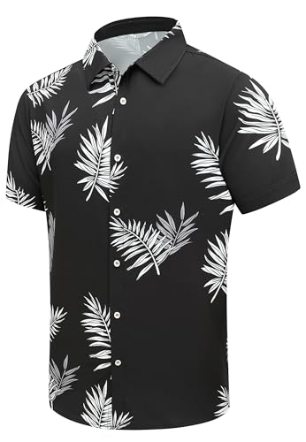 Image of Men's Hawaiian Shirt Tops Vintage Short Sleeve Button Down Beach Shirt Male Tropical Floral Summer Pullover Party Holiday
