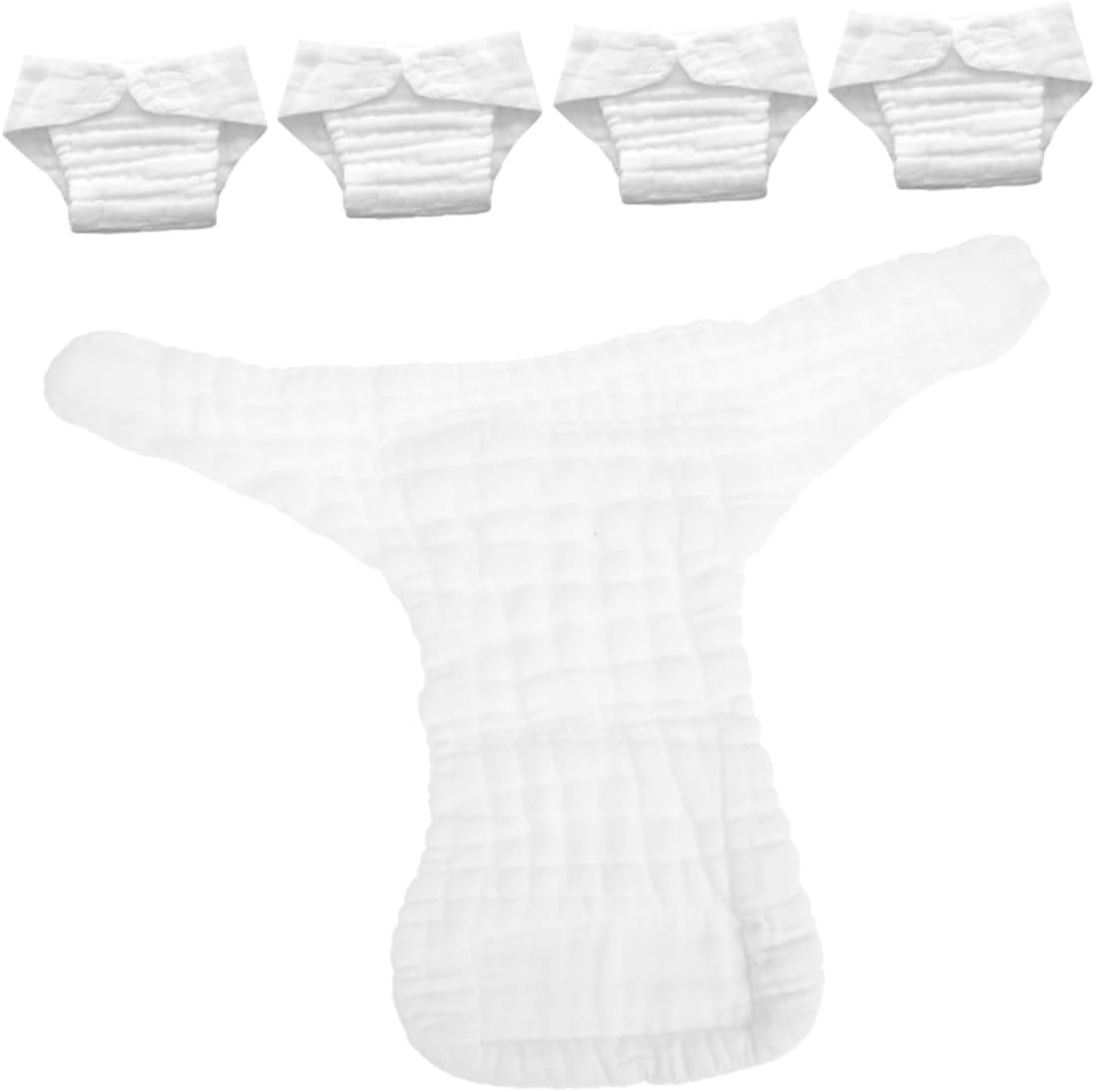 5pcs Reusable Cotton Diaper for Soft Breathable Nappy Liners White Months Convenient for Daily Use Travel and Sleep