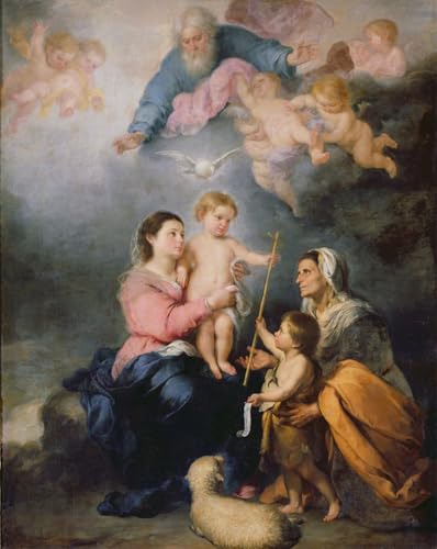 Affiches et gravures la Sainte Famille Murillo - Toile peinture moderne salon 60x90cm