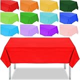 Frienda 12 Pcs Assorted Color 54 x 108 Inch Plastic Tablecloth Disposable Rectangle Table Cover Decorative Plastic Disposable Table Cloths for Theme Party Birthday Wedding Picnic Home (Multicolor)