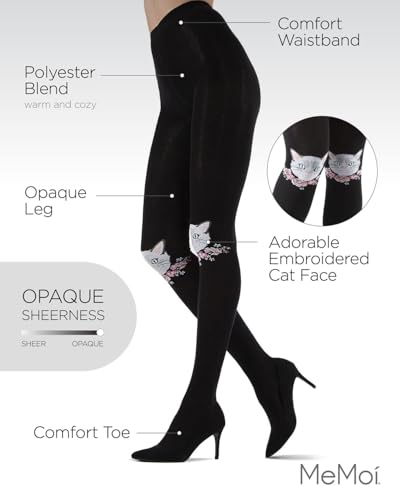 Image of MeMoi Cat Face Design Sweater Tights