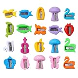 PYRUVAE 20 Piezas Sacapuntas de Metal para la Escuela, Lápices Colores y Grafito, Ideal el Hogar, Escuela Oficina, Mini Sacapuntas, Pequeños Niños, Manual, Portátil, Adecuado