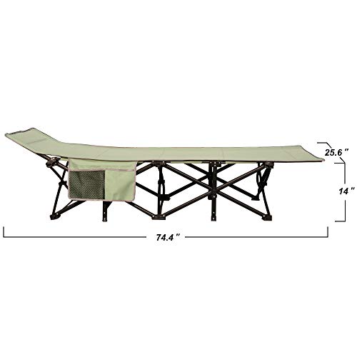 Homevibes Folding Lightweight & Portable Camping Cot With Carry Bag For Adults,Heavy Duty Stable Deluxe Collapsible Large Sleeping Bed For Hiking Hunting Traveling, 5 Colors (Green) #TOP4