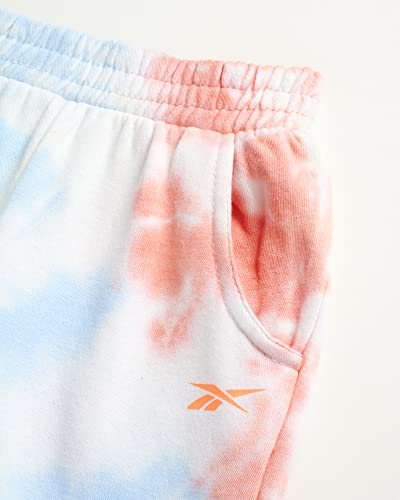 Reebok Girls' Jogger Set - 2 Piece Hoodie Sweatshirt And Sweatpants Sweatsuit (Size: 4-12), Size 10, Neon Melon Tie Dye #TOP4