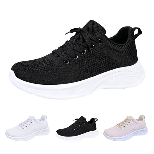 Chaussures de jogging respirantes femme avec semelle épaisse amortissante et maille légère