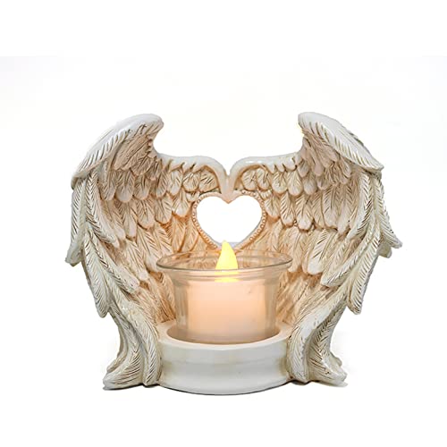 Artgenius Retro Angel Wing Candle Holder,Decorative Angel Statue Wing Candlesticks for Shlef,Desktop