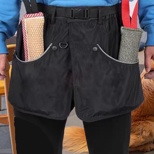 AWHAO Hundetraining Schürze mit Taschen wasserfeste robuste Hunde Handler Kleidung, Black M