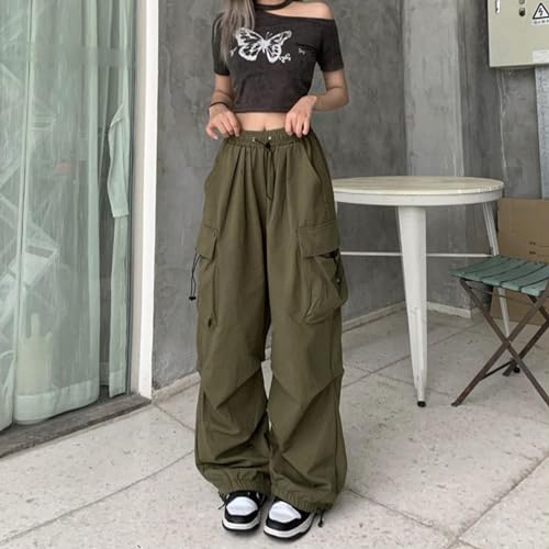 Women's Plus Size Camo Cargo Pants High Waist Adjustable Straight Relaxed Fit Baggy Parachute Hiking Pants with Pocket 5X-Large4