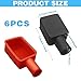 6Pcs Battery Terminal Cover, Battery Terminal Protector, Car Insulating Battery Cover, Soft Rubber Positive and Negative Poles Stud Covers Connector Top Post Cap for Car Motorcycle Truck (Red/Black)