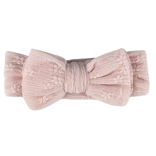 minimutz Haarband Baby 3er Set, Stirnband dehnbar mit Schleife, weiches Haaraccessoire Kleinkind Mädchen (Weiß/Rosa/Mint)