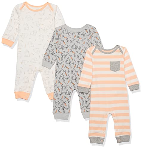 Image of Amazon Essentials Unisex Babies' Long-Sleeve Coveralls, Multipacks
