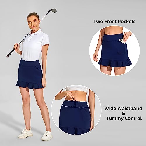 Image of M MOTEEPI Women's Golf Skorts with Pockets High Waisted Tennis Skirt for Women Built-in Shorts 2026 Summer Ruffle Swim Skirt