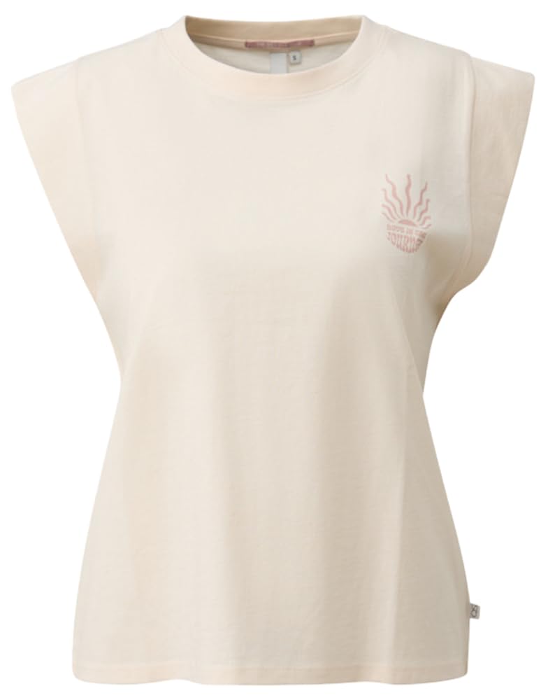 QS Women's 2181322 Short-Sleeved T-Shirt, Cream, S