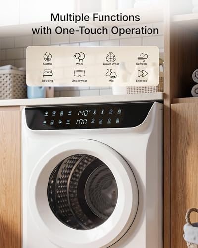 image for Temprium 3.5 Cu.Ft Portable Dryer for Clothes, 8 Drying Programs, 1400