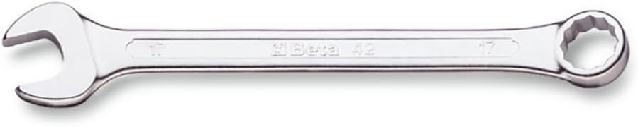 Beta 42AS 9/16" SAE Combination Wrench | 12-Point Box End | 15° Offset Open and Box End | Chrome Nickel-Plated Alloy Steel | Made in Italy | Automotive, Industrial, Professional