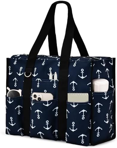 Becokan Large Tote Bag for Women Waterproof with 12 Pockets Top Z...