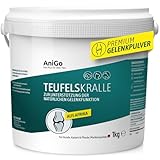 AniGo Griffe du diable pour chiens, chats et chevaux 1 kg – Poudre de griffes du diable, racine de griffe du diable, poudre articulaire, pour soutenir les articulations agiles et la mobilité