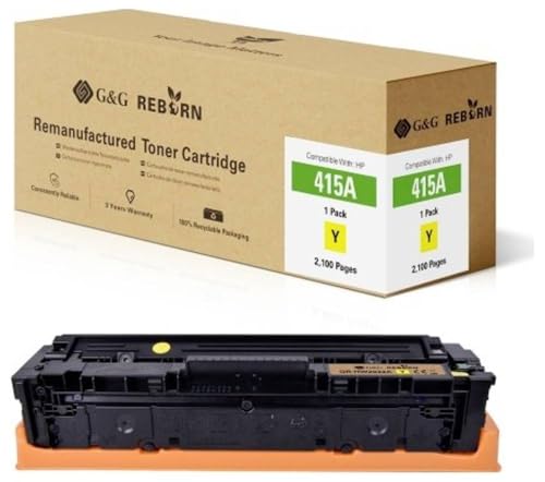 G&G Toner Remplacement pour HP 415A Compatible Jaune 2100 Pages Reborn remanufactured 21271