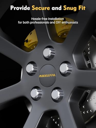 Image of MIKKUPPA 20PCS 9 /16-18 Lug Nuts - Replacement for 1994-2011 Ram 1500, 2005-2010 Dodge Dakota, 2004-2009 Durango Aftermarket Wheel, Chrome 7 Splined 3 /4 inch Hex, 2 inch Tall, 0.91 inch Wide Tire Nuts