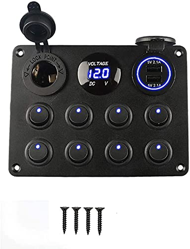 Panneau de commutation Cat-Eye Riloer avec double USB bleu pour éviter les pannes de batterie