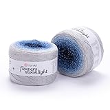 YarnArt Flowers Moonlight – Gradient Cotton Acrylic Yarn with Metallic Lurex, 9.17oz (250g), 1093 Yards – Shiny, Multicolor Cake Yarn for Crochet, Knitting, Shawls & DIY Projects (3271)