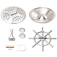 Pack of 8,2pcs Dobro Bridge,2pcs Soundhole Cover,1pcs Resonator Tailpiece,1pcs Spider bridge,1pcs Dobro Resonator,1pcs Cover Plate Suitable for Dobro Guitar Good replacement for your damaged or scratched assessories on a dobro/resonator guitar Easy t...