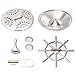 Alnicov Dobro Resonator Guitar Replacement Parts Cones Soundhole Screens Tailpiece Bridge Saddle for Dobro Guitar Set of 8