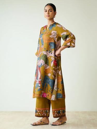 Image of ANNI Designer Women's Rayon Viscose Straight Printed Kurta with Palazzo