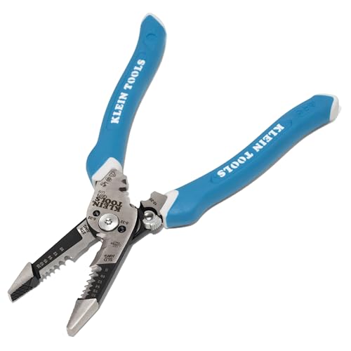 Image of Klein Tools 12075 Heavy-Duty Wire Strippers, Forged Design, Self-Opening Wire Stripping Tool, Electrical Pliers with Shear Cutter, Cable Stripper Tool, Straight Handle